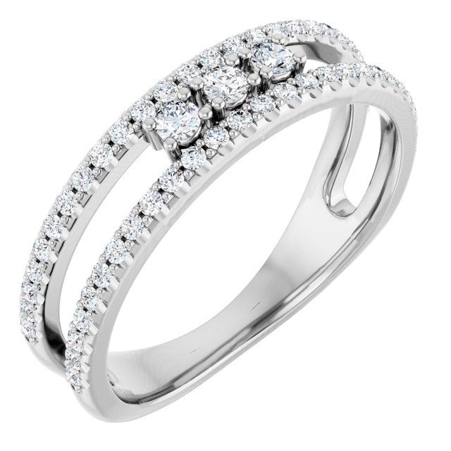 14K White 1/3 CTW Natural Diamond Ring           